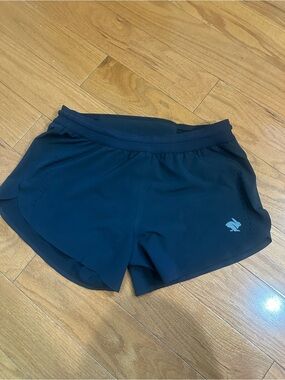 Women's Black Athletic Running Shorts with Subtle Logo